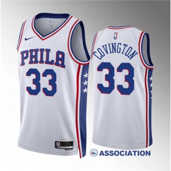 Men's Philadelphia 76ers #33 Robert Covington White Association Edition Stitched Jersey Men's Philadelphia 76ers #33 Robert Covington White Association Edition Stitched Jersey