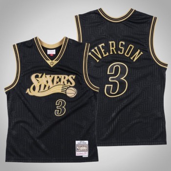 Men's Philadelphia 76ers #3 Allen Iverson Black 2000-01 Limited Stitched Jersey Men's Philadelphia 76ers #3 Allen Iverson Black 2000-01 Limited Stitched Jersey