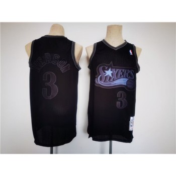 Men's Philadelphia 76ers #3 Allen Iverson Black Throwback basketball Jersey Men's Philadelphia 76ers #3 Allen Iverson Black Throwback basketball Jersey