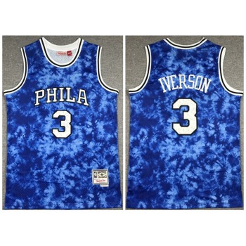 Men's Philadelphia 76ers #3 Allen Iverson Blue Classics Stitched Jersey Men's Philadelphia 76ers #3 Allen Iverson Blue Classics Stitched Jersey