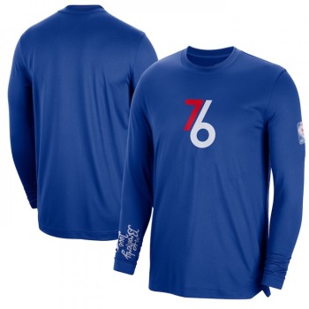 Men's Philadelphia 76ers Royal 2022/23 City Edition Essential Expressive Long Sleeve T-Shirt Men's Philadelphia 76ers Royal 2022/23 City Edition Essential Expressive Long Sleeve T-Shirt