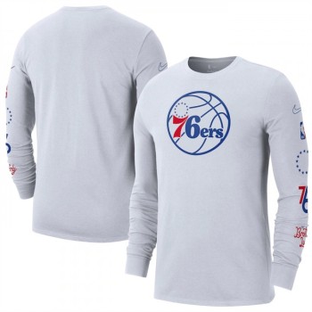 Men's Philadelphia 76ers White 2022/23 City Edition Essential Expressive Long Sleeve T-Shirt Men's Philadelphia 76ers White 2022/23 City Edition Essential Expressive Long Sleeve T-Shirt