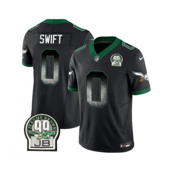 Men's Philadelphia Eagles #0 D'Andre Swift Black 2023 F.U.S.E. Throwback Vapor Untouchable Limited Stitched Football Jersey Men's Philadelphia Eagles #0 D'Andre Swift Black 2023 F.U.S.E. Throwback Vapor Untouchable Limited Stitched Football Jersey