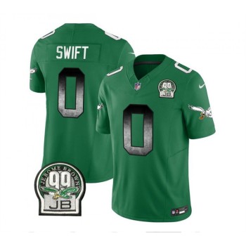 Men's Philadelphia Eagles #0 D'Andre Swift Green 2023 F.U.S.E. Throwback Vapor Untouchable Limited Stitched Football Jersey Men's Philadelphia Eagles #0 D'Andre Swift Green 2023 F.U.S.E. Throwback Vapor Untouchable Limited Stitched Football Jersey
