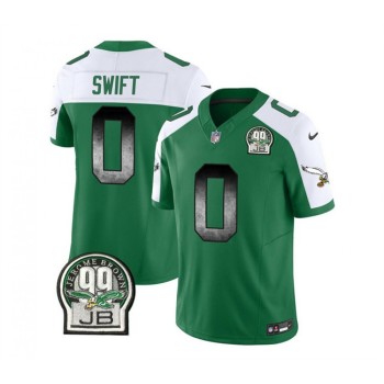 Men's Philadelphia Eagles #0 D'Andre Swift Green/White 2023 F.U.S.E. Throwback Vapor Untouchable Limited Stitched Football Jersey Men's Philadelphia Eagles #0 D'Andre Swift Green/White 2023 F.U.S.E. Throwback Vapor Untouchable Limited Stitched Football Jersey