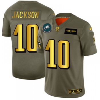 Men's Philadelphia Eagles #10 DeSean Jackson 2019 Olive/Gold Salute To Service Limited Stitched NFL Jersey Men's Philadelphia Eagles #10 DeSean Jackson 2019 Olive/Gold Salute To Service Limited Stitched NFL Jersey