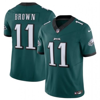Men's Philadelphia Eagles #11 A.J. Brown Green 2023 F.U.S.E. Vapor Untouchable Limited Stitched Football Jersey Men's Philadelphia Eagles #11 A.J. Brown Green 2023 F.U.S.E. Vapor Untouchable Limited Stitched Football Jersey