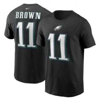 Men's Philadelphia Eagles #11 A. J. Brown 2022 Black Name & Number T-Shirt Men's Philadelphia Eagles #11 A. J. Brown 2022 Black Name & Number T-Shirt