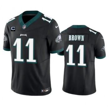 Men's Philadelphia Eagles #11 A. J. Brown Black 2023 F.U.S.E. With 4-Star C Patch Vapor Untouchable Limited Stitched Football Jersey Men's Philadelphia Eagles #11 A. J. Brown Black 2023 F.U.S.E. With 4-Star C Patch Vapor Untouchable Limited Stitched Football Jersey