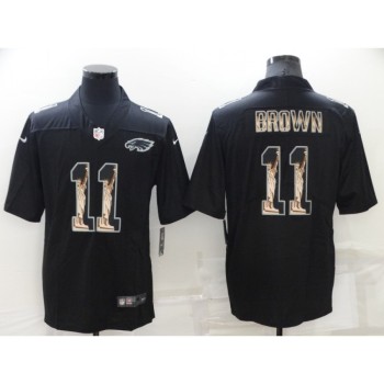 Men's Philadelphia Eagles #11 A. J. Brown Black Statue of Liberty Limited Stitched Jersey Men's Philadelphia Eagles #11 A. J. Brown Black Statue of Liberty Limited Stitched Jersey