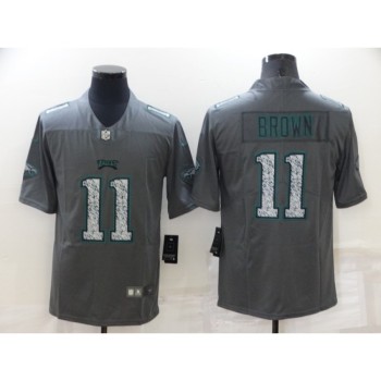 Men's Philadelphia Eagles #11 A. J. Brown Gray Fashion Static Limited Stitched Jersey Men's Philadelphia Eagles #11 A. J. Brown Gray Fashion Static Limited Stitched Jersey