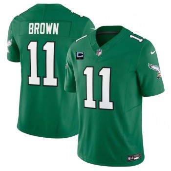 Men's Philadelphia Eagles #11 A. J. Brown Green 2023 F.U.S.E. With 1-Star C Patch Vapor Untouchable Limited Stitched Jersey Men's Philadelphia Eagles #11 A. J. Brown Green 2023 F.U.S.E. With 1-Star C Patch Vapor Untouchable Limited Stitched Jersey