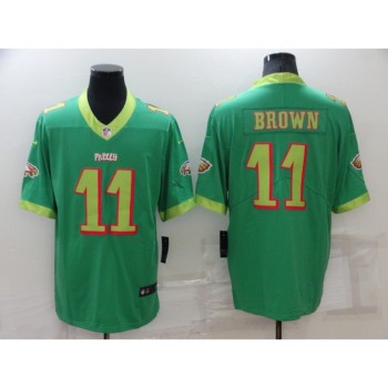 Men's Philadelphia Eagles #11 A. J. Brown Green City Edition Limited Stitched Jersey Men's Philadelphia Eagles #11 A. J. Brown Green City Edition Limited Stitched Jersey