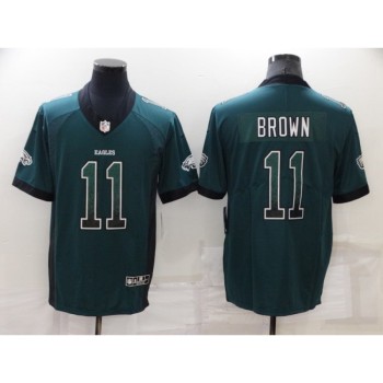 Men's Philadelphia Eagles #11 A. J. Brown Green Fashion Color Rush Limited Stitched Jersey Men's Philadelphia Eagles #11 A. J. Brown Green Fashion Color Rush Limited Stitched Jersey