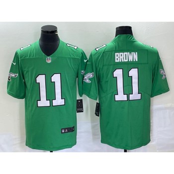 Men's Philadelphia Eagles #11 A. J. Brown Green Stitched Football Jersey Men's Philadelphia Eagles #11 A. J. Brown Green Stitched Football Jersey