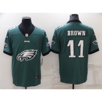 Men's Philadelphia Eagles #11 A. J. Brown Green Team Big Logo Limited Stitched Jersey Men's Philadelphia Eagles #11 A. J. Brown Green Team Big Logo Limited Stitched Jersey