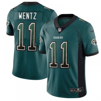 Men's Philadelphia Eagles #11 Carson Wentz Green 2018 Drift Fashion Color Rush Limited Stitched NFL Jersey Men's Philadelphia Eagles #11 Carson Wentz Green 2018 Drift Fashion Color Rush Limited Stitched NFL Jersey