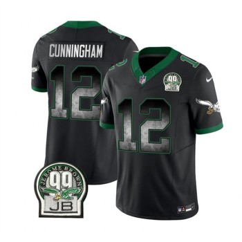 Men's Philadelphia Eagles #12 Randall Cunningham Black 2023 F.U.S.E. Throwback Vapor Untouchable Limited Stitched Football Jersey Men's Philadelphia Eagles #12 Randall Cunningham Black 2023 F.U.S.E. Throwback Vapor Untouchable Limited Stitched Football Jersey