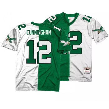 Men's Philadelphia Eagles #12 Randall Cunningham Home & Away Split Legacy Stitched Jersey Men's Philadelphia Eagles #12 Randall Cunningham Home & Away Split Legacy Stitched Jersey
