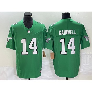 Men's Philadelphia Eagles #14 Kenneth Gainwell Green 2023 F.U.S.E. Vapor Untouchable Stitched Football Jersey Men's Philadelphia Eagles #14 Kenneth Gainwell Green 2023 F.U.S.E. Vapor Untouchable Stitched Football Jersey