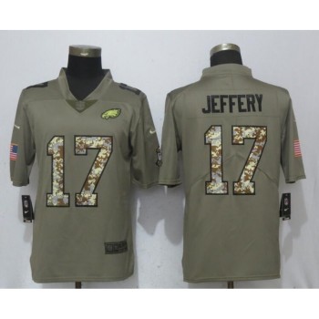 Men's Philadelphia Eagles #17 Alshon Jeffery Olive Camo Salute To Service Limited Stitched NFL Jersey Men's Philadelphia Eagles #17 Alshon Jeffery Olive Camo Salute To Service Limited Stitched NFL Jersey