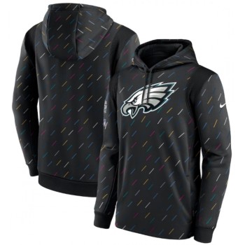 Men's Philadelphia Eagles 2021 Charcoal Crucial Catch Therma Pullover Hoodie Men's Philadelphia Eagles 2021 Charcoal Crucial Catch Therma Pullover Hoodie