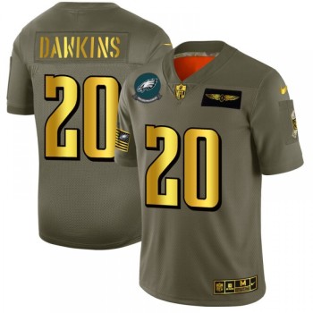 Men's Philadelphia Eagles #20 Brian Dawkins 2019 Olive/Gold Salute To Service Limited Stitched NFL Jersey Men's Philadelphia Eagles #20 Brian Dawkins 2019 Olive/Gold Salute To Service Limited Stitched NFL Jersey