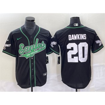 Men's Philadelphia Eagles #20 Brian Dawkins Black Cool Base Stitched Baseball Jersey Men's Philadelphia Eagles #20 Brian Dawkins Black Cool Base Stitched Baseball Jersey