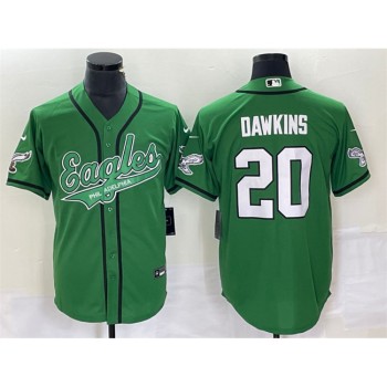 Men's Philadelphia Eagles #20 Brian Dawkins Green Cool Base Stitched Baseball Jersey Men's Philadelphia Eagles #20 Brian Dawkins Green Cool Base Stitched Baseball Jersey