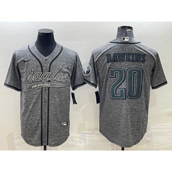 Men's Philadelphia Eagles #20 Brian Dawkins Grey With Patch Cool Base Stitched Baseball Jersey Men's Philadelphia Eagles #20 Brian Dawkins Grey With Patch Cool Base Stitched Baseball Jersey