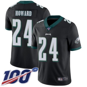 Men's Philadelphia Eagles #24 Jordan Howard Black 2019 100th Season Vapor Untouchable Limited Stitched NFL Jersey Men's Philadelphia Eagles #24 Jordan Howard Black 2019 100th Season Vapor Untouchable Limited Stitched NFL Jersey