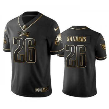 Men's Philadelphia Eagles #26 Miles Sanders Black Golden Edition Stitched Football Jersey Men's Philadelphia Eagles #26 Miles Sanders Black Golden Edition Stitched Football Jersey