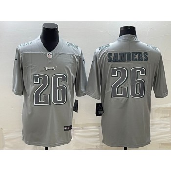 Men's Philadelphia Eagles #26 Miles Sanders Gray Atmosphere Fashion Stitched Jersey Men's Philadelphia Eagles #26 Miles Sanders Gray Atmosphere Fashion Stitched Jersey