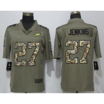 Men's Philadelphia Eagles #27 Malcolm Jenkins Olive Camo Salute To Service Limited Stitched NFL Jersey Men's Philadelphia Eagles #27 Malcolm Jenkins Olive Camo Salute To Service Limited Stitched NFL Jersey