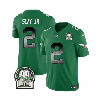 Men's Philadelphia Eagles #2 Darius Slay JR Green 2023 F.U.S.E. Throwback Vapor Untouchable Limited Stitched Football Jersey Men's Philadelphia Eagles #2 Darius Slay JR Green 2023 F.U.S.E. Throwback Vapor Untouchable Limited Stitched Football Jersey