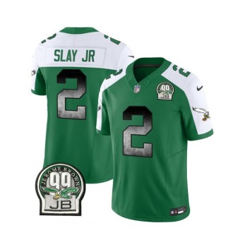 Men's Philadelphia Eagles #2 Darius Slay JR Green/White 2023 F.U.S.E. Throwback Vapor Untouchable Limited Stitched Football Jersey Men's Philadelphia Eagles #2 Darius Slay JR Green/White 2023 F.U.S.E. Throwback Vapor Untouchable Limited Stitched Football Jersey