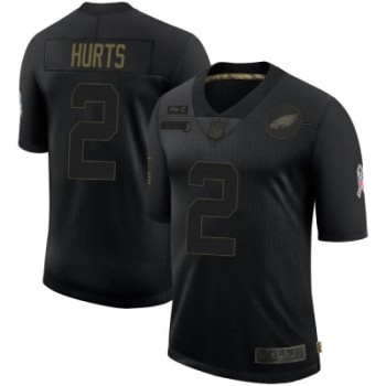 Men's Philadelphia Eagles #2 Jalen Hurts Black Salute To Service Limited Stitched Jersey Men's Philadelphia Eagles #2 Jalen Hurts Black Salute To Service Limited Stitched Jersey