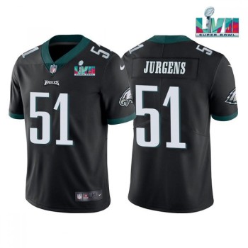 Men's Philadelphia Eagles #51 Cam Jurgens Black Super Bowl LVII Vapor Untouchable Limited Stitched Jersey Men's Philadelphia Eagles #51 Cam Jurgens Black Super Bowl LVII Vapor Untouchable Limited Stitched Jersey
