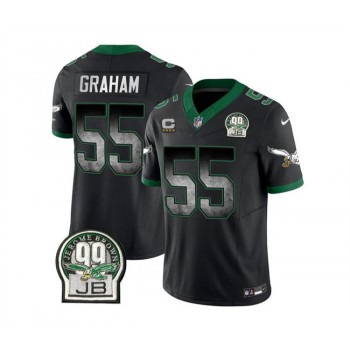Men's Philadelphia Eagles #55 Brandon Graham Black 2023 F.U.S.E. With 4-star C Patch Throwback Vapor Untouchable Limited Stitched Football Jersey Men's Philadelphia Eagles #55 Brandon Graham Black 2023 F.U.S.E. With 4-star C Patch Throwback Vapor Untouchable Limited Stitched Football Jersey