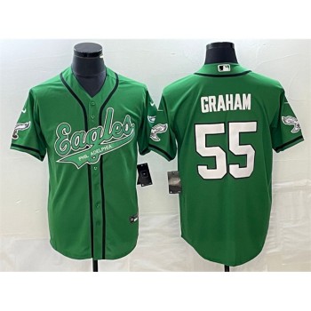 Men's Philadelphia Eagles #55 Brandon Graham Green Cool Base Stitched Baseball Jersey Men's Philadelphia Eagles #55 Brandon Graham Green Cool Base Stitched Baseball Jersey