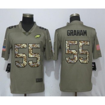 Men's Philadelphia Eagles #55 Brandon Graham Olive Camo Salute To Service Limited Stitched NFL Jersey Men's Philadelphia Eagles #55 Brandon Graham Olive Camo Salute To Service Limited Stitched NFL Jersey
