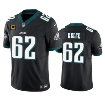 Men's Philadelphia Eagles #62 Jason Kelce Black 2023 F.U.S.E. With 4-Star C Patch Vapor Untouchable Limited Stitched Football Jersey Men's Philadelphia Eagles #62 Jason Kelce Black 2023 F.U.S.E. With 4-Star C Patch Vapor Untouchable Limited Stitched Football Jersey