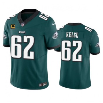 Men's Philadelphia Eagles #62 Jason Kelce Green 2023 F.U.S.E. With 4-Star C Patch Vapor Untouchable Limited Stitched Football Jersey Men's Philadelphia Eagles #62 Jason Kelce Green 2023 F.U.S.E. With 4-Star C Patch Vapor Untouchable Limited Stitched Football Jersey