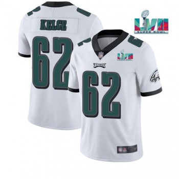 Men's Philadelphia Eagles #62 Jason Kelce White Super Bowl LVII Patch Vapor Untouchable Limited Stitched Jersey Men's Philadelphia Eagles #62 Jason Kelce White Super Bowl LVII Patch Vapor Untouchable Limited Stitched Jersey
