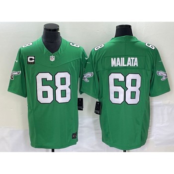 Men's Philadelphia Eagles #68 Jordan Mailata Green 2023 F.U.S.E. With 3-starC Patch Vapor Untouchable Stitched Football Jersey Men's Philadelphia Eagles #68 Jordan Mailata Green 2023 F.U.S.E. With 3-starC Patch Vapor Untouchable Stitched Football Jersey