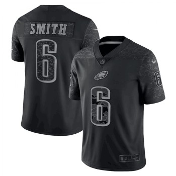 Men's Philadelphia Eagles #6 DeVonta Smith Black Reflective Limited Stitched Jersey Men's Philadelphia Eagles #6 DeVonta Smith Black Reflective Limited Stitched Jersey