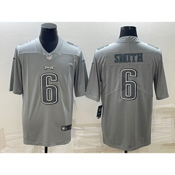 Men's Philadelphia Eagles #6 DeVonta Smith Gray Atmosphere Fashion Stitched Jersey