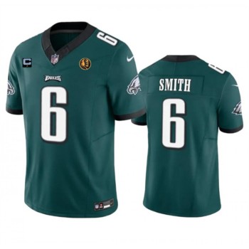 Men's Philadelphia Eagles #6 DeVonta Smith Green 2023 F.U.S.E. With 1-star C Patch And John Madden Patch Vapor Limited Stitched Football Jersey Men's Philadelphia Eagles #6 DeVonta Smith Green 2023 F.U.S.E. With 1-star C Patch And John Madden Patch Vapor Limited Stitched Football Jersey
