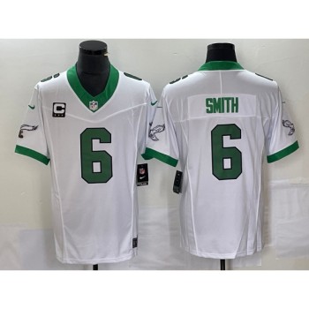 Men's Philadelphia Eagles #6 DeVonta Smith White 2023 F.U.S.E. With 3-star C Patch Vapor Untouchable Stitched Football Jersey Men's Philadelphia Eagles #6 DeVonta Smith White 2023 F.U.S.E. With 3-star C Patch Vapor Untouchable Stitched Football Jersey