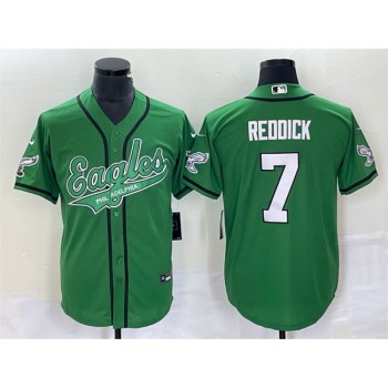Men's Philadelphia Eagles #7 Haason Reddick Green Cool Base Stitched Baseball Jersey Men's Philadelphia Eagles #7 Haason Reddick Green Cool Base Stitched Baseball Jersey